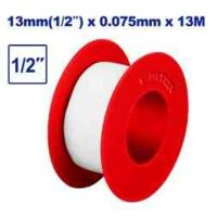 PTFE Thread Seal Tape (Teflon Tape), 13mm x 13m Length, 0.075mm Thickness, 12% Elongation, For Pipe Sealing